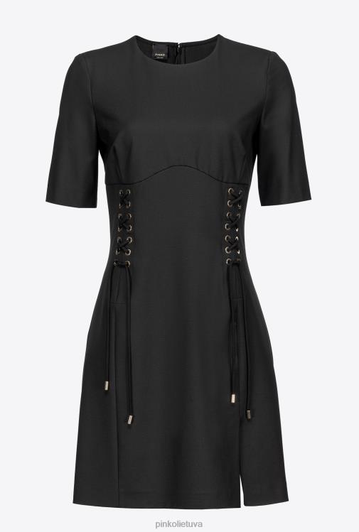 trumpos suknelės | DH06P157 suvarstoma korsetinė suknelė Pinko limuzinas juodas