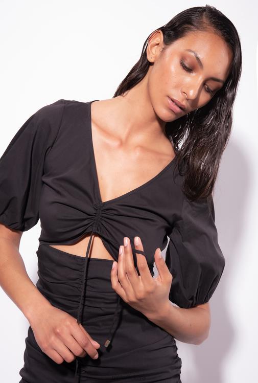 trumpos suknelės | DH06P15 trumpa poplino suknele Pinko limuzinas juodas