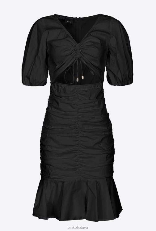 trumpos suknelės | DH06P15 trumpa poplino suknele Pinko limuzinas juodas