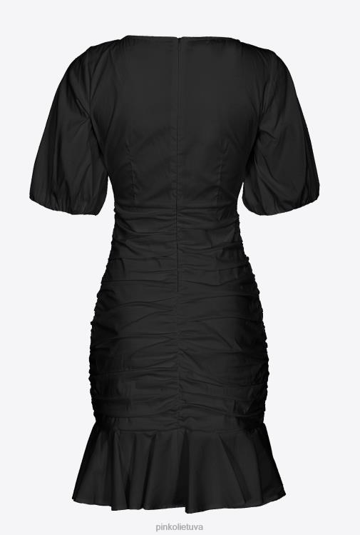 trumpos suknelės | DH06P15 trumpa poplino suknele Pinko limuzinas juodas