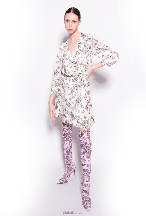 trumpos suknelės | DH06P162 tatuiruotėmis apvyniojama suknelė Pinko sviestas/juodas