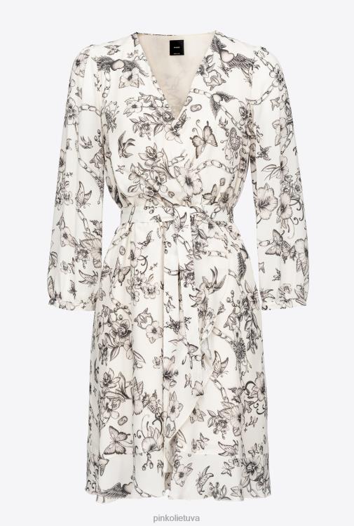 trumpos suknelės | DH06P162 tatuiruotėmis apvyniojama suknelė Pinko sviestas/juodas