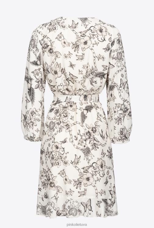 trumpos suknelės | DH06P162 tatuiruotėmis apvyniojama suknelė Pinko sviestas/juodas