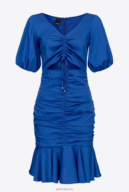 trumpos suknelės | DH06P16 trumpa poplino suknele Pinko mėlyna