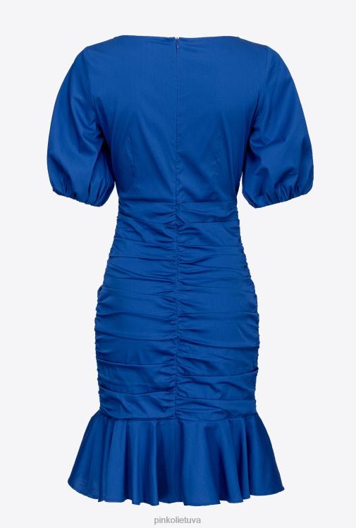 trumpos suknelės | DH06P16 trumpa poplino suknele Pinko mėlyna
