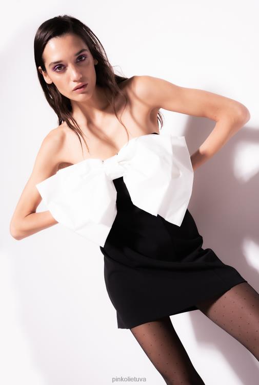 trumpos suknelės | DH06P181 mini suknele su maxi lankeliu priekyje Pinko juoda balta