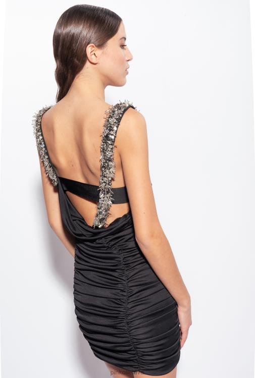 trumpos suknelės | DH06P188 mini suknelė su papuoštomis petnešėlėmis Pinko limuzinas juodas