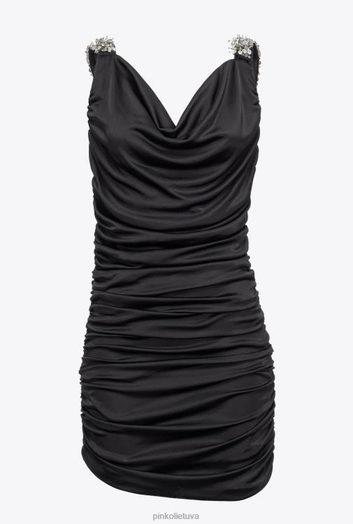 trumpos suknelės | DH06P188 mini suknelė su papuoštomis petnešėlėmis Pinko limuzinas juodas