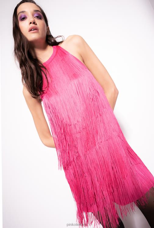 trumpos suknelės | DH06P189 mini suknelė su kutais Pinko fuksijos violetinė