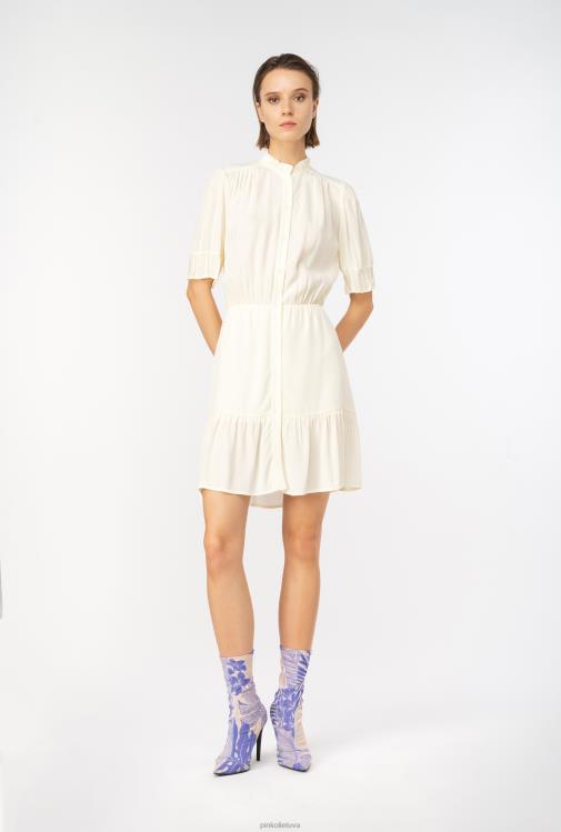 trumpos suknelės | DH06P18 mini marokaininė suknelė Pinko meringu baltas