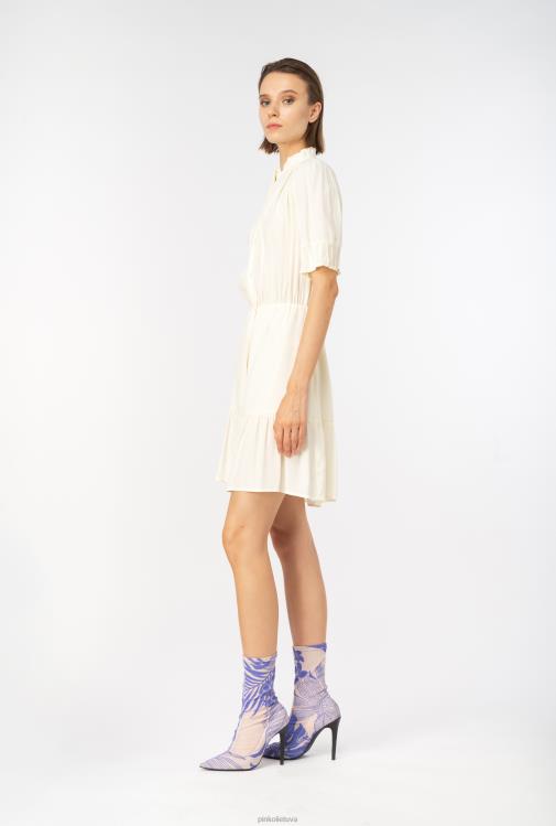trumpos suknelės | DH06P18 mini marokaininė suknelė Pinko meringu baltas