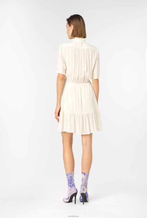 trumpos suknelės | DH06P18 mini marokaininė suknelė Pinko meringu baltas