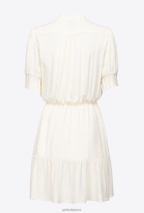 trumpos suknelės | DH06P18 mini marokaininė suknelė Pinko meringu baltas