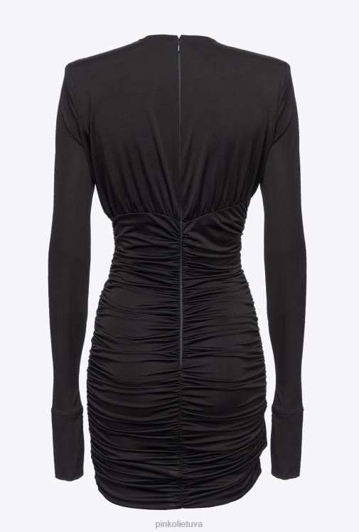 trumpos suknelės | DH06P200 mini suknelė su kryžminėmis detalėmis ir apsiaustais Pinko limuzinas juodas