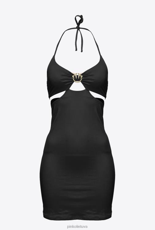 trumpos suknelės | DH06P206 mini suknelė su meilės paukščių sagtimi Pinko limuzinas juodas