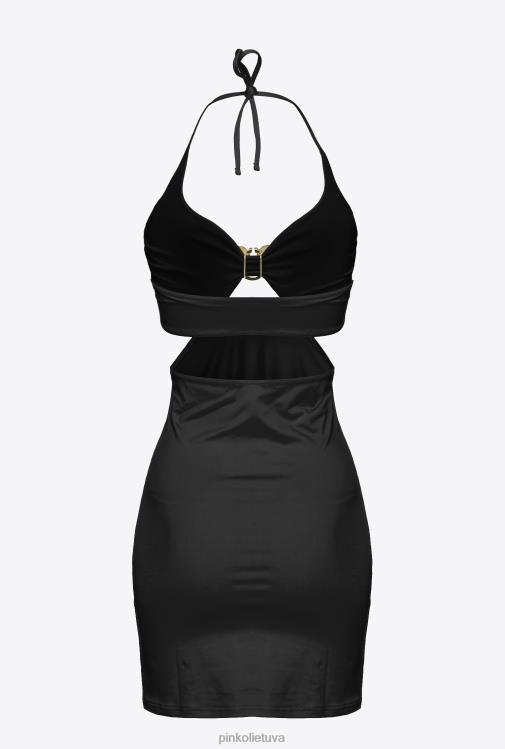 trumpos suknelės | DH06P206 mini suknelė su meilės paukščių sagtimi Pinko limuzinas juodas