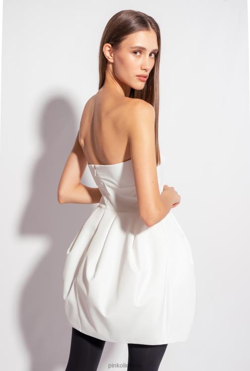 trumpos suknelės | DH06P208 Galleria taftos mini balioninė suknelė Pinko beveik baltas