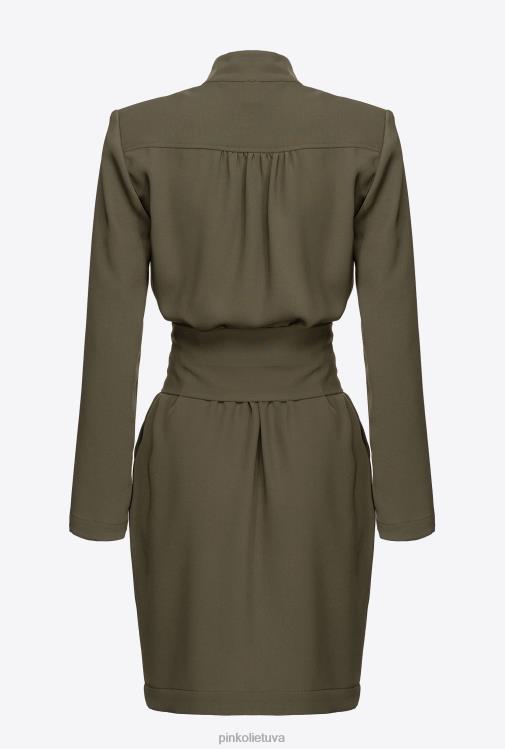 trumpos suknelės | DH06P216 suknelė su meilės paukščių diržu ir užtrauktuku Pinko Žalioji armija