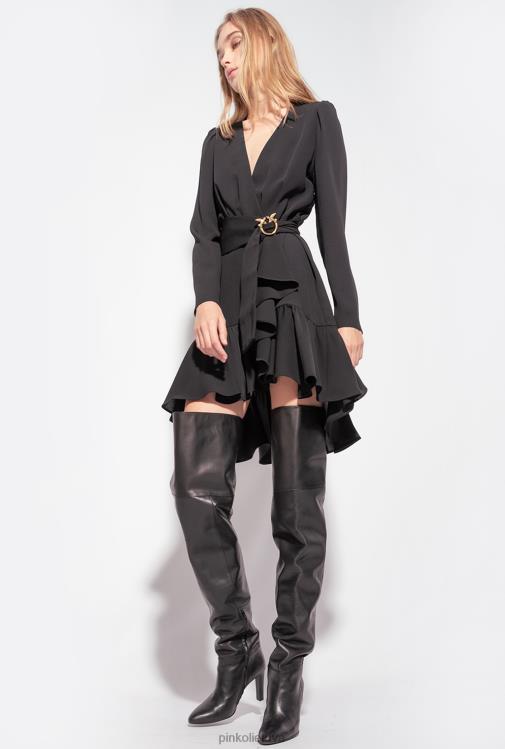 trumpos suknelės | DH06P218 suknelė su meilės paukščių diržu Pinko limuzinas juodas