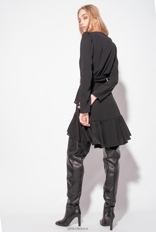 trumpos suknelės | DH06P218 suknelė su meilės paukščių diržu Pinko limuzinas juodas