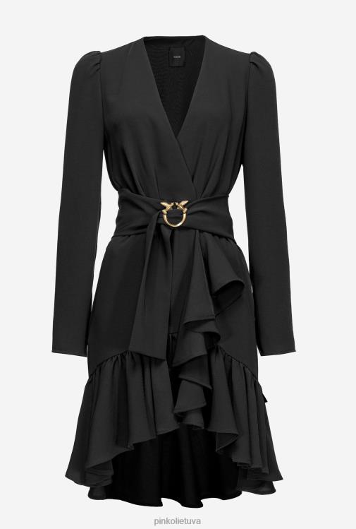 trumpos suknelės | DH06P218 suknelė su meilės paukščių diržu Pinko limuzinas juodas