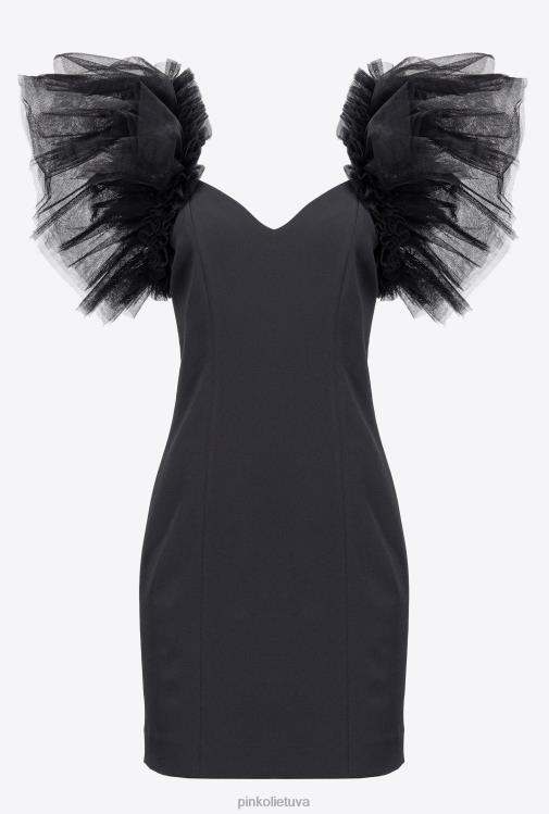 trumpos suknelės | DH06P224 mini suknele su tiuliu Pinko limuzinas juodas