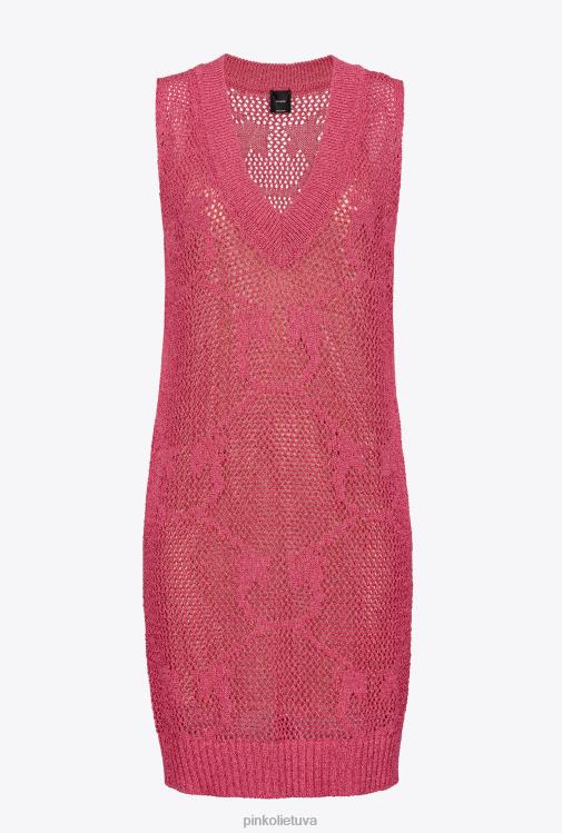 trumpos suknelės | DH06P32 tinklinio dygsnio megzta mini suknelė Pinko aviečių raudonumo