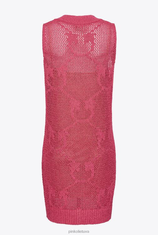 trumpos suknelės | DH06P32 tinklinio dygsnio megzta mini suknelė Pinko aviečių raudonumo