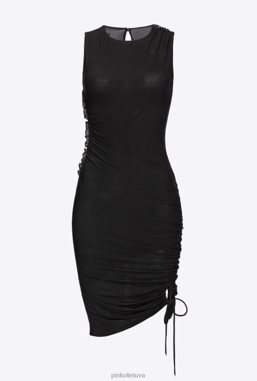 trumpos suknelės | DH06P3 skysto trikotažo mini suknelė Pinko limuzinas juodas