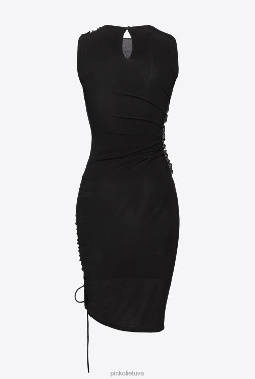 trumpos suknelės | DH06P3 skysto trikotažo mini suknelė Pinko limuzinas juodas