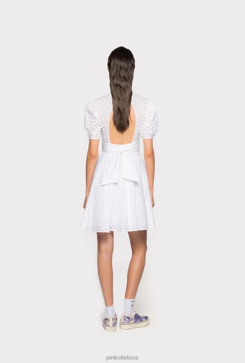 trumpos suknelės | DH06P58 mini suknelė su broderie anglaise Pinko ryškiai balta