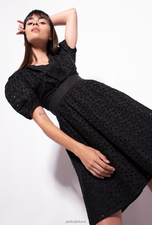 trumpos suknelės | DH06P59 mini suknelė su broderie anglaise Pinko limuzinas juodas