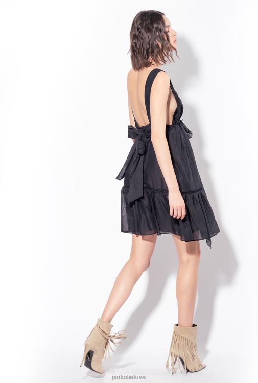 trumpos suknelės | DH06P60 muslino mini suknele Pinko limuzinas juodas