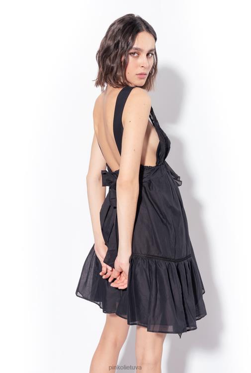 trumpos suknelės | DH06P60 muslino mini suknele Pinko limuzinas juodas