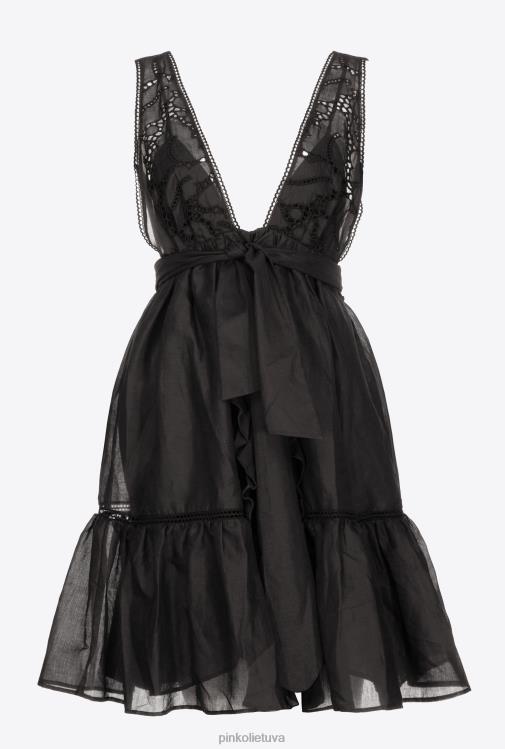 trumpos suknelės | DH06P60 muslino mini suknele Pinko limuzinas juodas