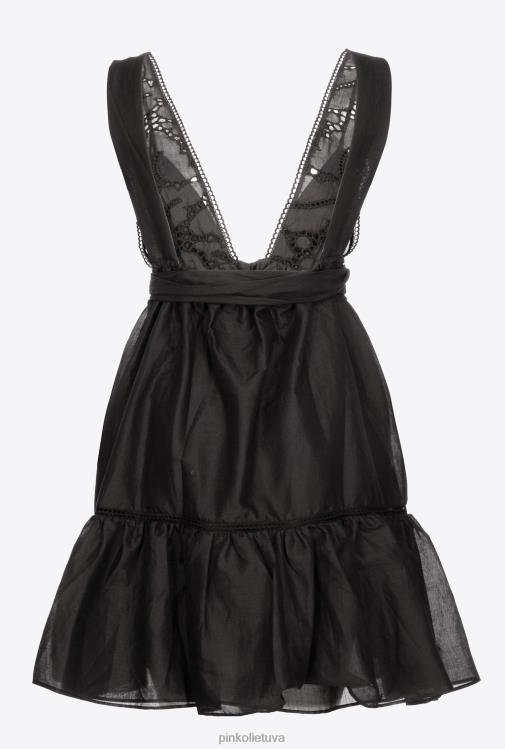 trumpos suknelės | DH06P60 muslino mini suknele Pinko limuzinas juodas