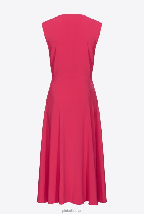 trumpos suknelės | DH06P68 elastinga krepinio midi suknelė Pinko aviečių raudonumo