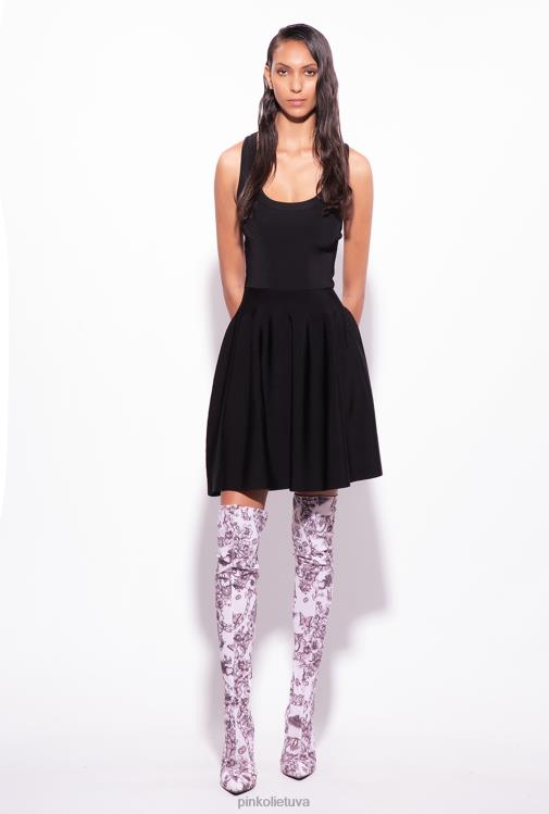 trumpos suknelės | DH06P73 mini suknelė su galine crossover detale Pinko limuzinas juodas