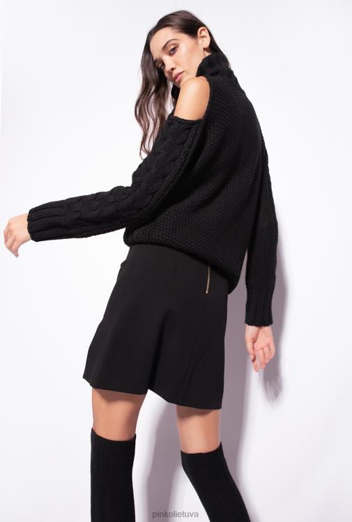 trumpos suknelės | DH06P924 mini sijonas su skeltuku Pinko limuzinas juodas