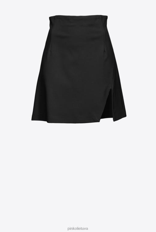 trumpos suknelės | DH06P924 mini sijonas su skeltuku Pinko limuzinas juodas