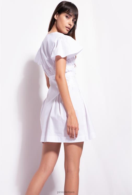 trumpos suknelės | DH06P94 Poplino mini suknelė Pinko ryškiai balta