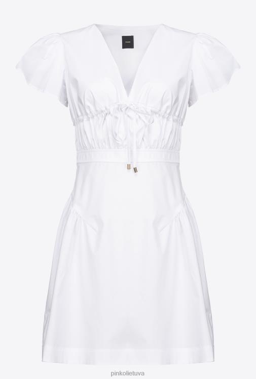 trumpos suknelės | DH06P94 Poplino mini suknelė Pinko ryškiai balta