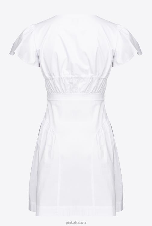 trumpos suknelės | DH06P94 Poplino mini suknelė Pinko ryškiai balta