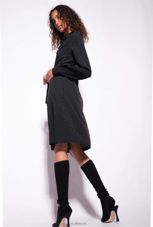 vidutinio ilgio suknelės | DH06P119 žakardo marškinių suknelė su logotipu Pinko limuzinas juodas