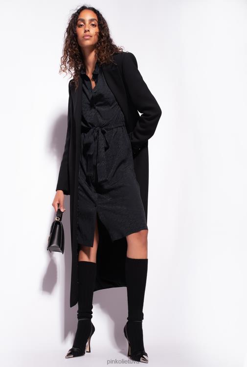 vidutinio ilgio suknelės | DH06P119 žakardo marškinių suknelė su logotipu Pinko limuzinas juodas