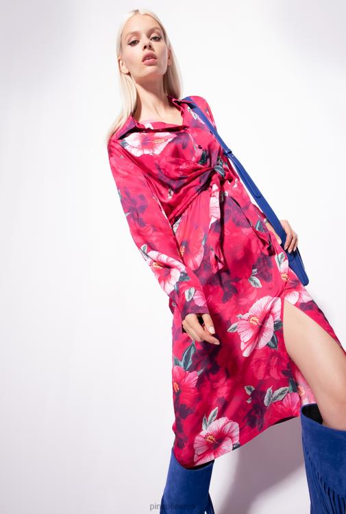 vidutinio ilgio suknelės | DH06P145 hibiscus marginto marškinių suknelė Pinko keli. fuksija/rožinė