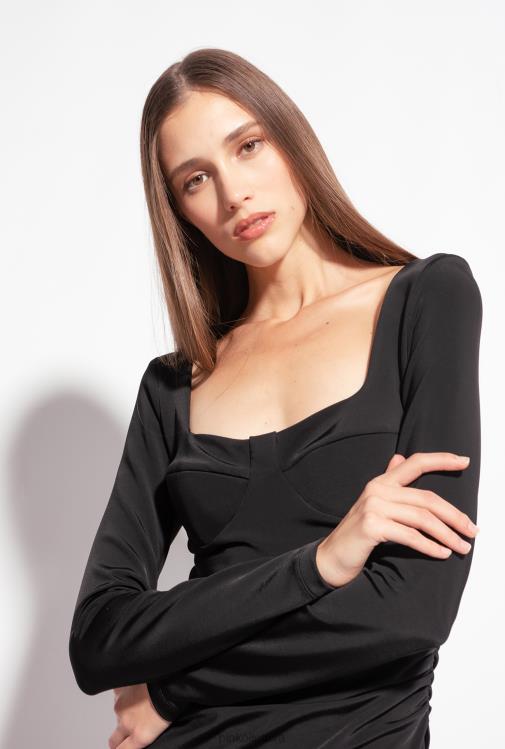 vidutinio ilgio suknelės | DH06P193 skysto neopreno suknelė Pinko limuzinas juodas