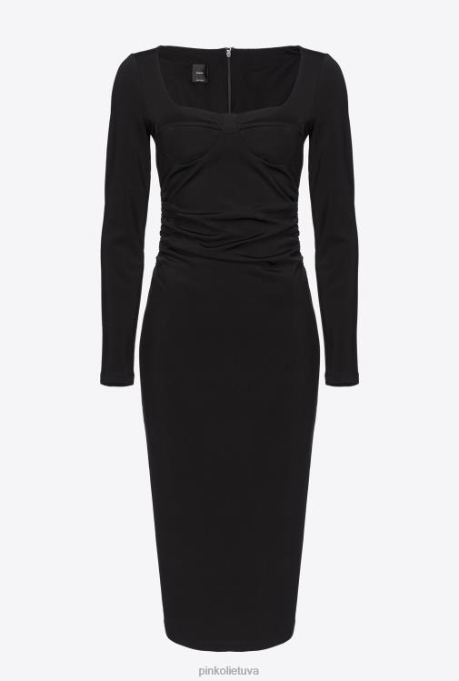 vidutinio ilgio suknelės | DH06P193 skysto neopreno suknelė Pinko limuzinas juodas