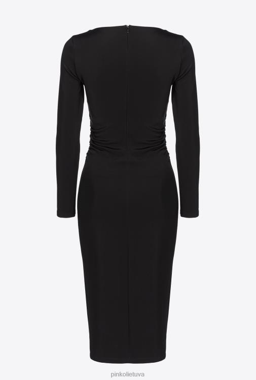vidutinio ilgio suknelės | DH06P193 skysto neopreno suknelė Pinko limuzinas juodas
