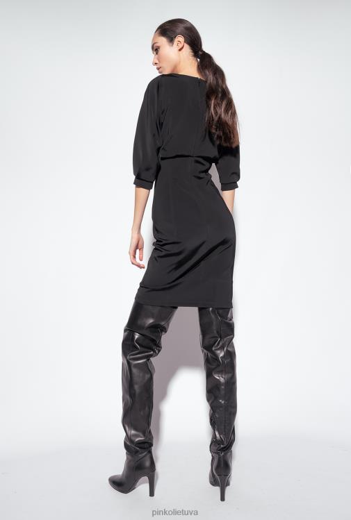 vidutinio ilgio suknelės | DH06P215 midi suknelė su sijonu Pinko limuzinas juodas